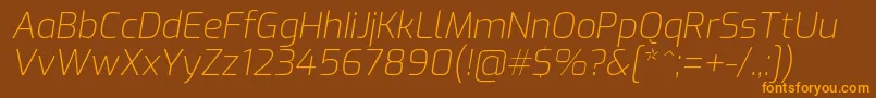 ExoExtralightitalic Font – Orange Fonts on Brown Background