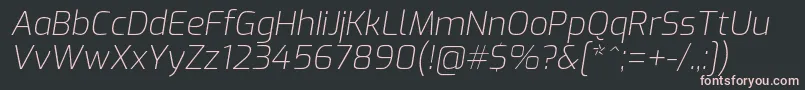 ExoExtralightitalic Font – Pink Fonts on Black Background