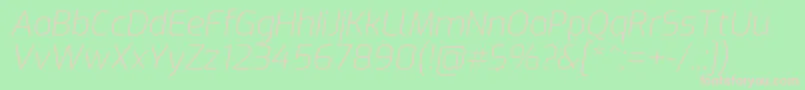 ExoExtralightitalic Font – Pink Fonts on Green Background