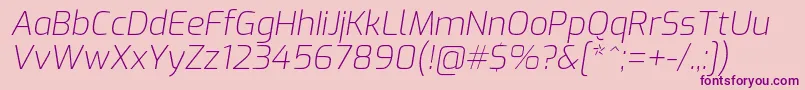 ExoExtralightitalic Font – Purple Fonts on Pink Background