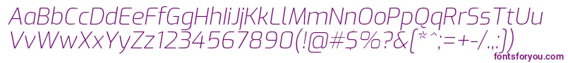Шрифт ExoExtralightitalic – фиолетовые шрифты на белом фоне