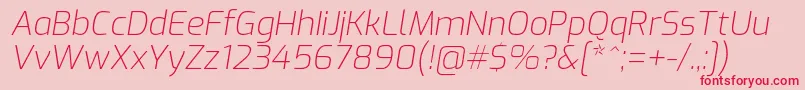 Шрифт ExoExtralightitalic – красные шрифты на розовом фоне