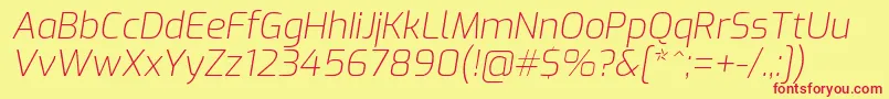 Шрифт ExoExtralightitalic – красные шрифты на жёлтом фоне