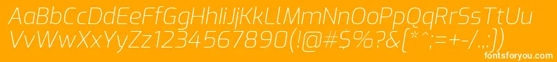 ExoExtralightitalic Font – White Fonts on Orange Background