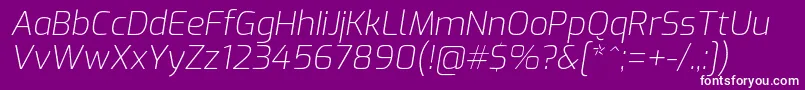 Шрифт ExoExtralightitalic – белые шрифты на фиолетовом фоне