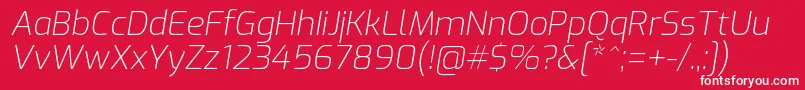 ExoExtralightitalic Font – White Fonts on Red Background
