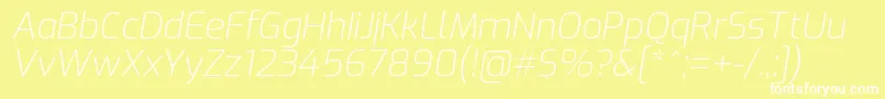 ExoExtralightitalic Font – White Fonts on Yellow Background