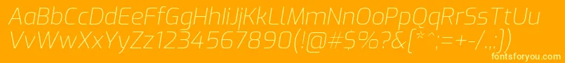ExoExtralightitalic Font – Yellow Fonts on Orange Background