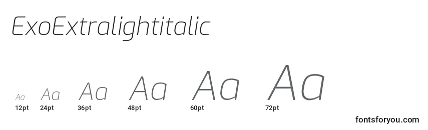 ExoExtralightitalic Font Sizes