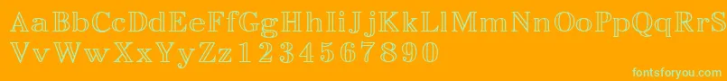 Easyopenface Font – Green Fonts on Orange Background