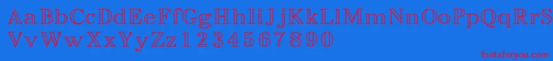Easyopenface Font – Red Fonts on Blue Background
