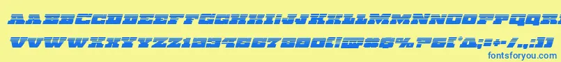 Chicagoexpresshalfital Font – Blue Fonts on Yellow Background