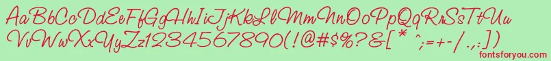 Studioscriptc Font – Red Fonts on Green Background