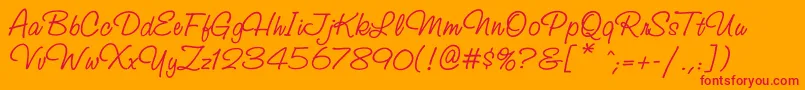 Studioscriptc Font – Red Fonts on Orange Background