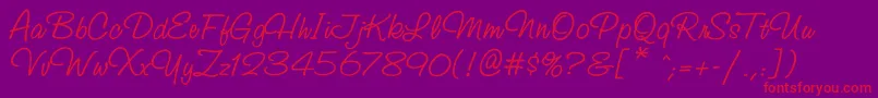 Studioscriptc Font – Red Fonts on Purple Background