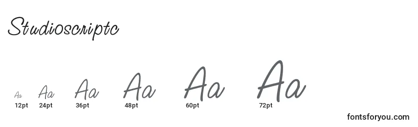 Studioscriptc Font Sizes
