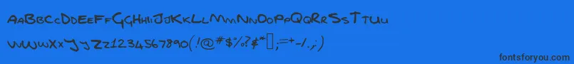 Czcionka Fgfontfull – czarne czcionki na niebieskim tle