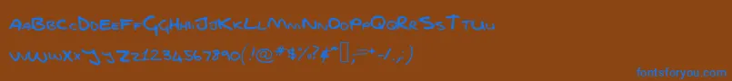 Fonte Fgfontfull – fontes azuis em um fundo marrom