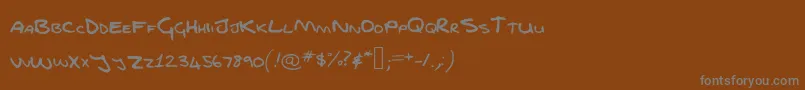 Fgfontfull-Schriftart – Graue Schriften auf braunem Hintergrund