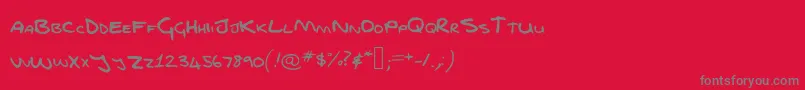 フォントFgfontfull – 赤い背景に灰色の文字
