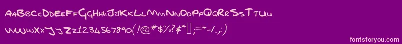 Fgfontfull-fontti – vaaleanpunaiset fontit violetilla taustalla