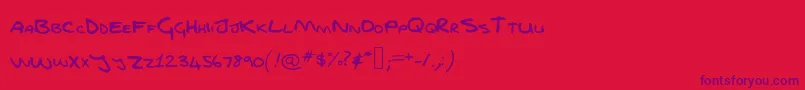 Fonte Fgfontfull – fontes roxas em um fundo vermelho