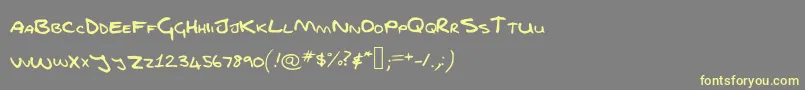 Fgfontfullフォントについての詳細 フォントFgfontfull – 黄色のフォント、灰色の背景
