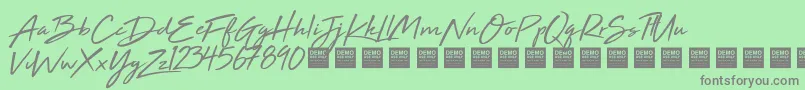 HighTideDemo-Schriftart – Graue Schriften auf grünem Hintergrund