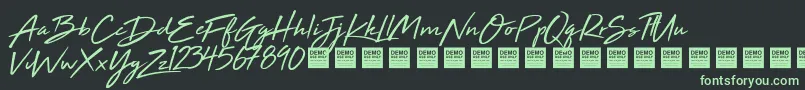 HighTideDemo-Schriftart – Grüne Schriften auf schwarzem Hintergrund