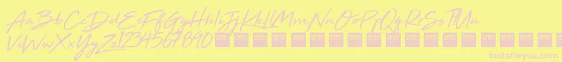 HighTideDemo-Schriftart – Rosa Schriften auf gelbem Hintergrund