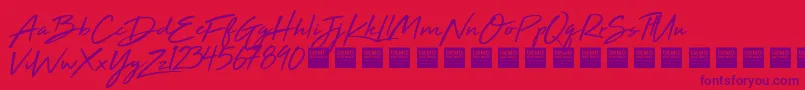 HighTideDemo Font – Purple Fonts on Red Background