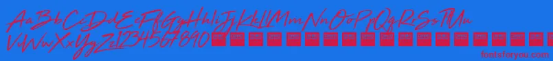 フォントHighTideDemo – 赤い文字の青い背景