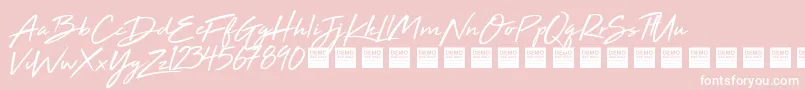 HighTideDemo-Schriftart – Weiße Schriften auf rosa Hintergrund