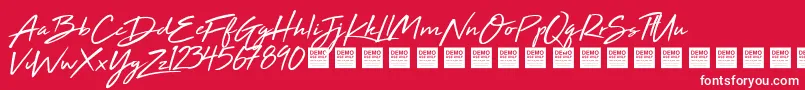 Czcionka HighTideDemo – białe czcionki na czerwonym tle
