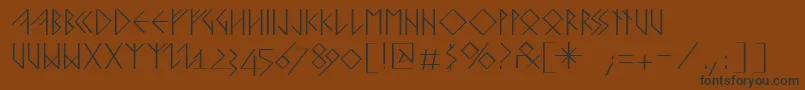 Runishquillmk-Schriftart – Schwarze Schriften auf braunem Hintergrund