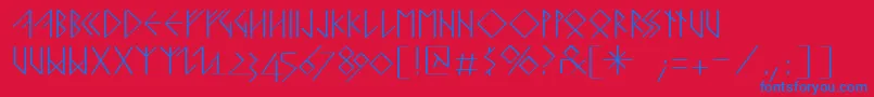 Шрифт Runishquillmk – синие шрифты на красном фоне