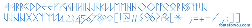 Runishquillmk Font – Blue Fonts on White Background