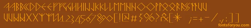 Runishquillmk Font – Orange Fonts on Brown Background