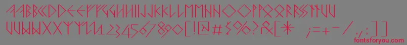 Runishquillmk Font – Red Fonts on Gray Background
