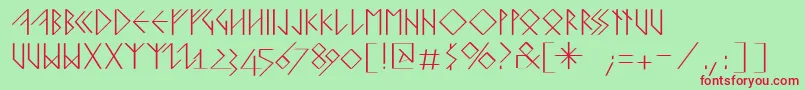 Runishquillmk Font – Red Fonts on Green Background