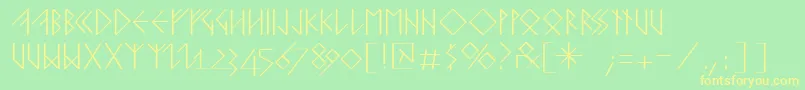 Runishquillmk Font – Yellow Fonts on Green Background