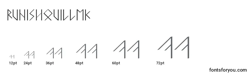 Размеры шрифта Runishquillmk
