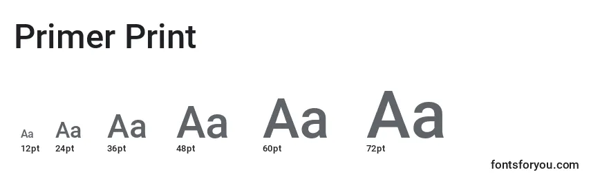 Primer Print Font Sizes