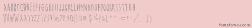 CuteCartoon-Schriftart – Graue Schriften auf rosa Hintergrund