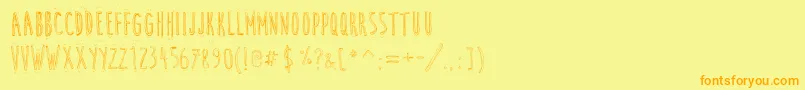 CuteCartoon Font – Orange Fonts on Yellow Background