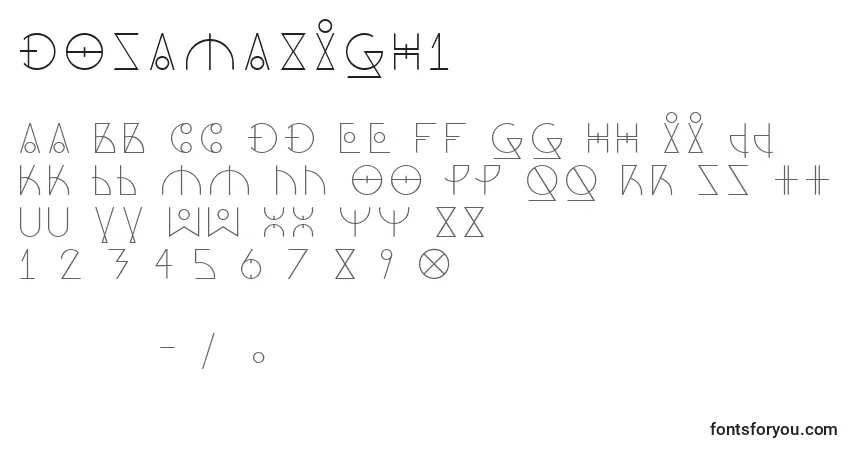 DosAmazigh1フォント–アルファベット、数字、特殊文字