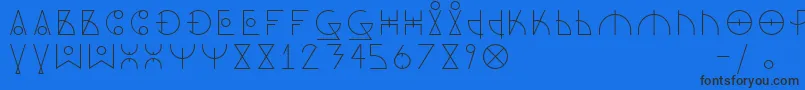 DosAmazigh1 Font – Black Fonts on Blue Background