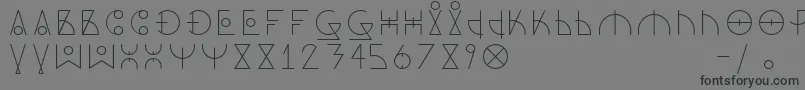 フォントDosAmazigh1 – 黒い文字の灰色の背景