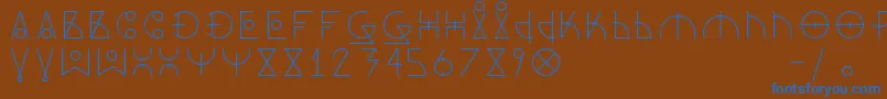 フォントDosAmazigh1 – 茶色の背景に青い文字