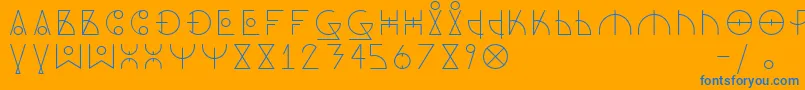 fuente DosAmazigh1 – Fuentes Azules Sobre Fondo Naranja